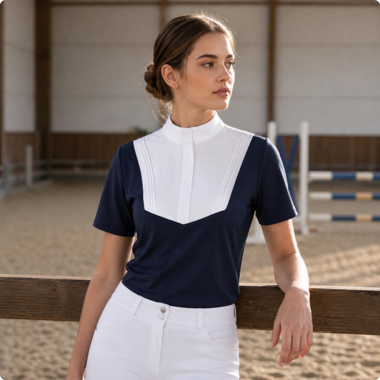 Polo Shirt Equestrian - Ladies Lightweight Equestrian Tee Zip Up