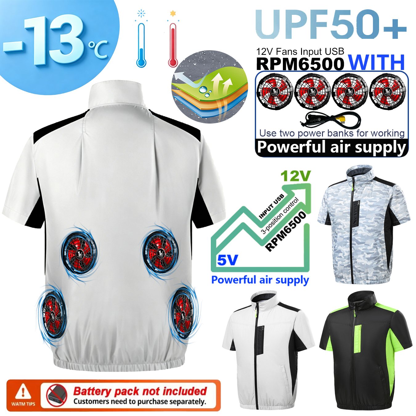 Summer 4 Fans Air Conditioning - Outdoor Sport Windbreaker ulasan dan harga