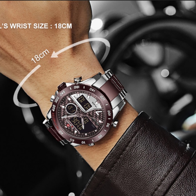 NAVIFORCE Men‘s New Analog Dig - Outdoor Sport Watch ulasan dan harga