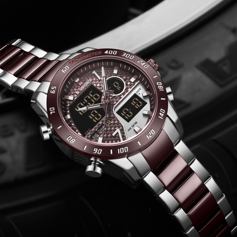 NAVIFORCE Men‘s New Analog Dig - Outdoor Sport Watch ulasan dan harga
